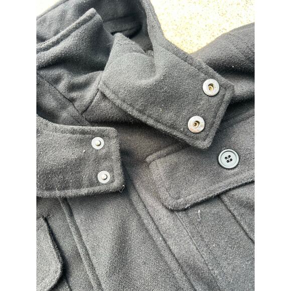 North Zone Jacket Men Size Large Black Hooded Full Zip Button Snap Pockets - Picture 6 of 9